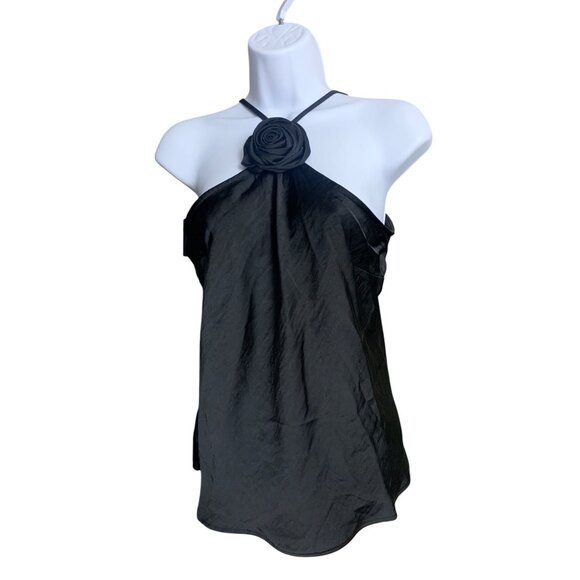 A New Day Women's Black Adjustable Strap Tank Top Detachable Rose Detail Size XS - Picture 6 of 10